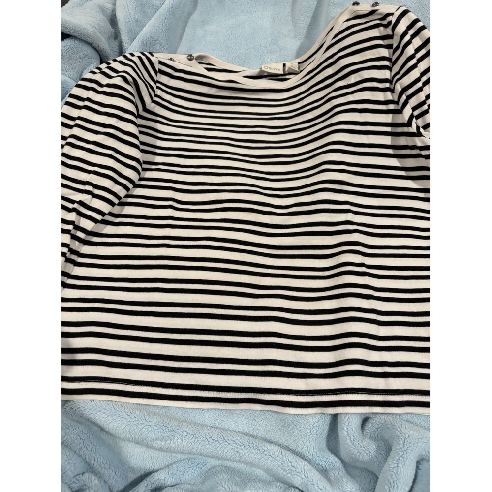 Chico's Striped Blouse Women's Size 2